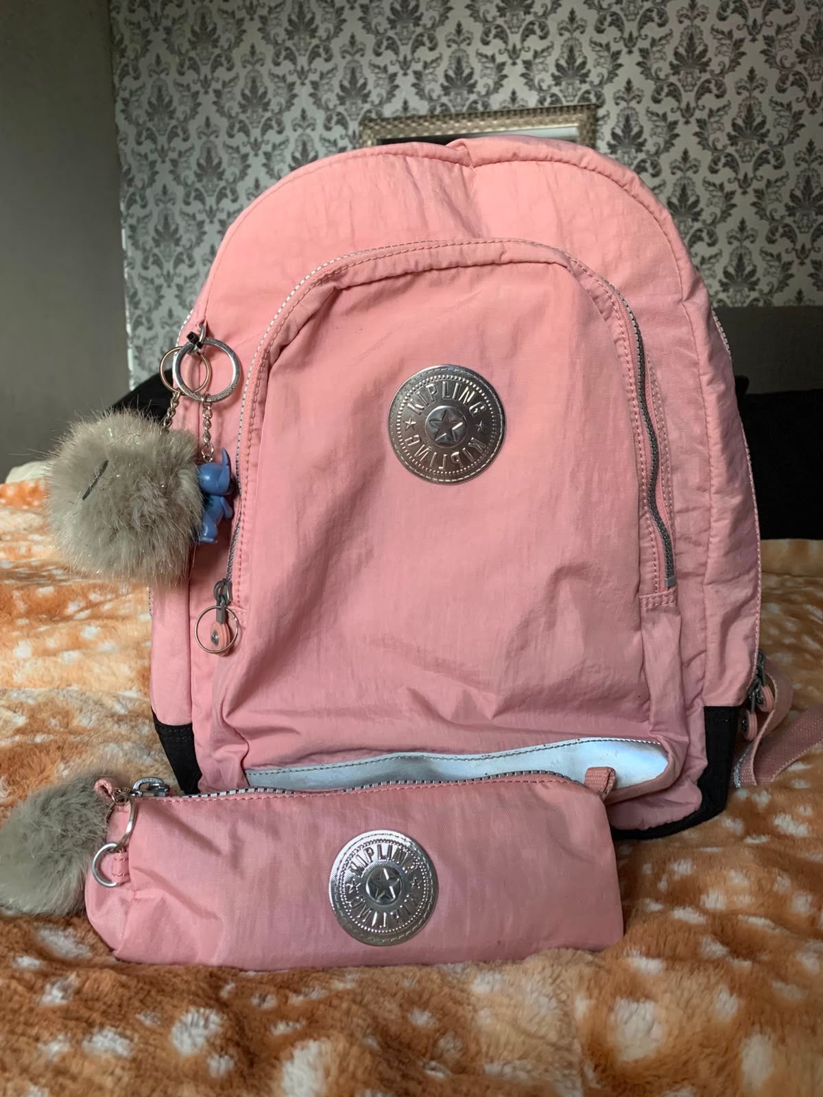 Kipling class room rugzak roze + pennenzak set, Ophalen, Rugtas, 40 tot 50 cm, 40 tot 50 cm