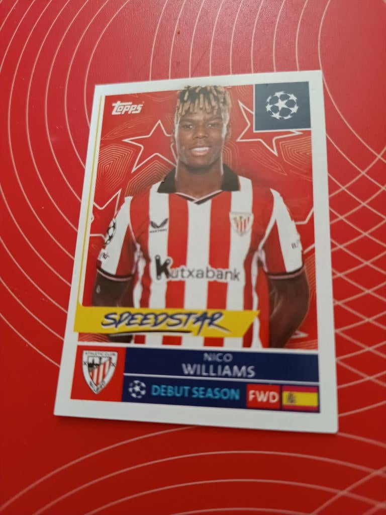 Sticker Nico Williams Athletic Club Bilbao Topps 2025/26, Enlèvement ou Envoi, Autocollant