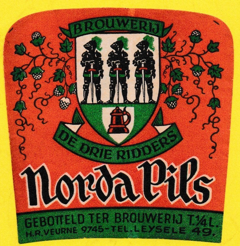 Etiquette Norda Pils Brouwerij  de Drie Ridders, Collections, Envoi