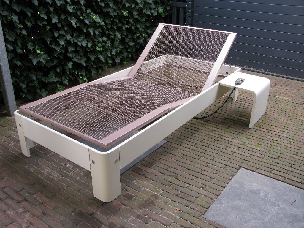 1 persoons Auping auronde 90x200 , elektrisch , met tafeltje, 90 cm, Une personne, Enlèvement, Utilisé