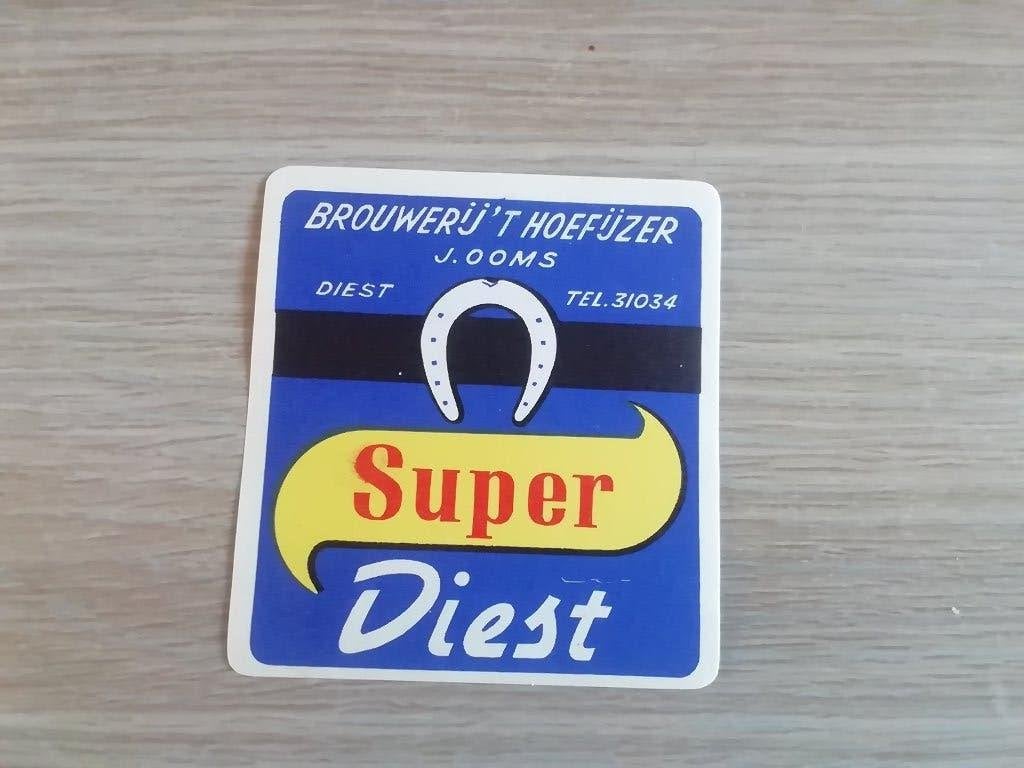 Bier etiket super Diest, Verzamelen, Biermerken, Ophalen of Verzenden