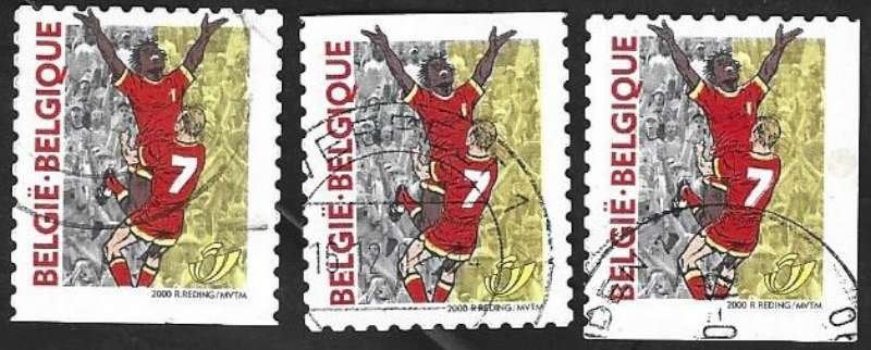 3 Postzegels 2000 Gezamenlijke uitgifte België en Nederland, Frankeerzegel, Ophalen of Verzenden, Gestempeld, Sport