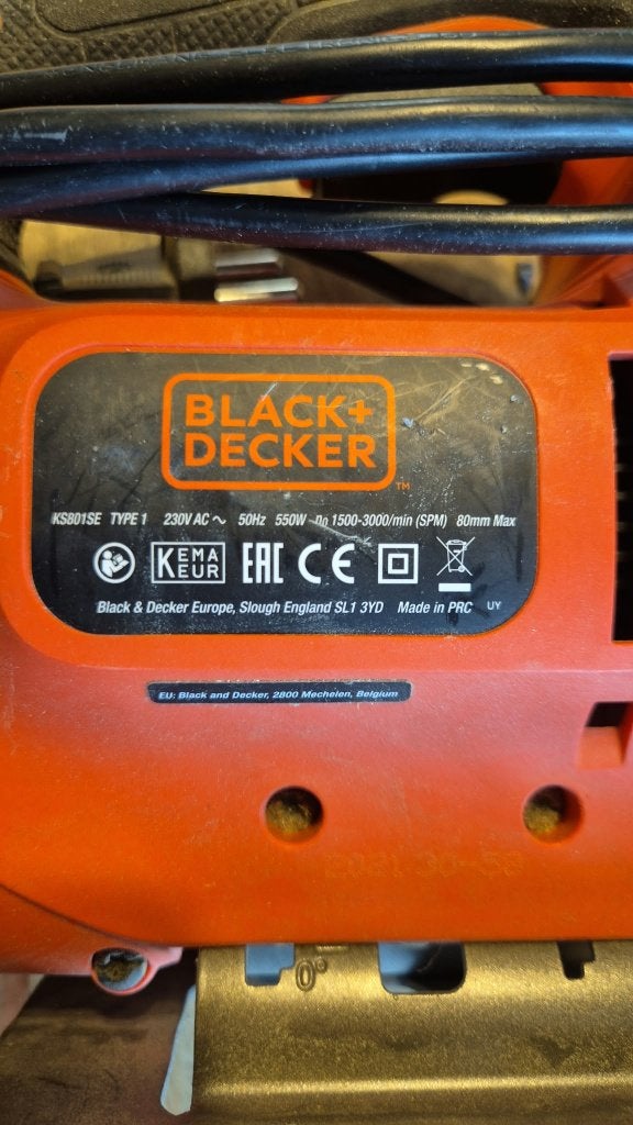 Black & Decker decoupeerzaag, Doe-het-zelf en Bouw, Ophalen, Gebruikt, Minder dan 600 watt, Decoupeerzaag