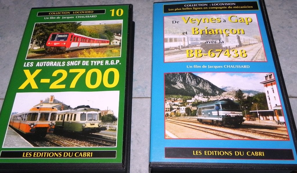 2 x vhs SNCF RGP X2700 & Veynes Briançon en BB67400, CD & DVD, Documentaire, Enlèvement ou Envoi, Tous les âges, Français