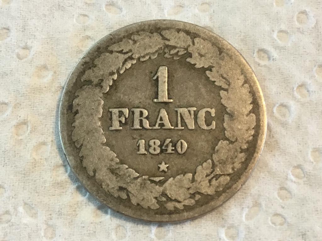 1 franc 1840 zilver Leopold I, Ophalen of Verzenden, Zilver, Zilver