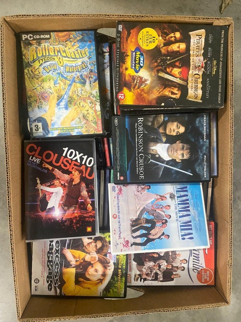 cd en dvd's (1 bananendoos), Cd's en Dvd's, Ophalen, Gebruikt