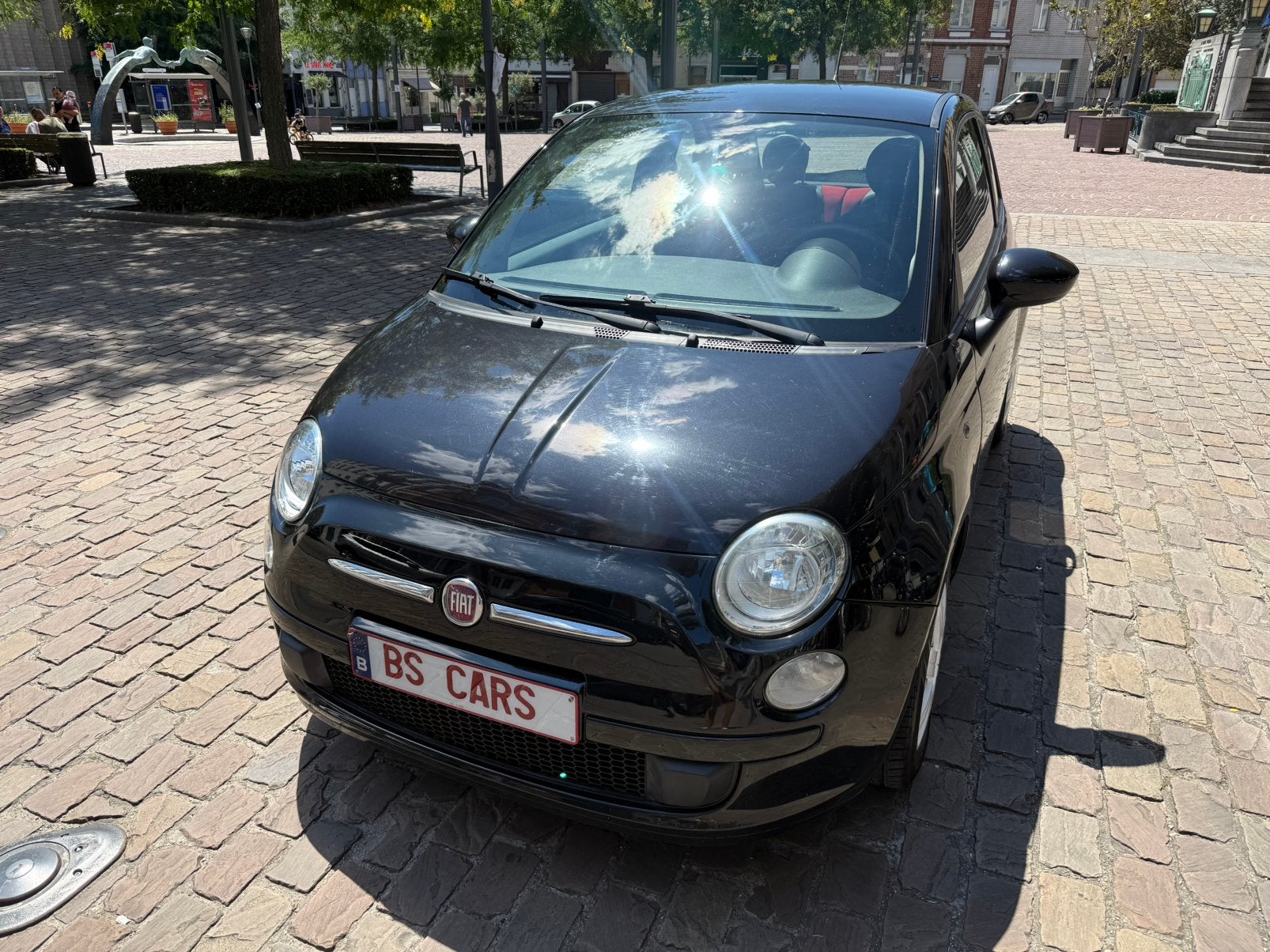 Fiat 500 120.000km 2010 benzine automaat, Auto's, Stof, 4 cilinders, Zwart, Overige kleuren