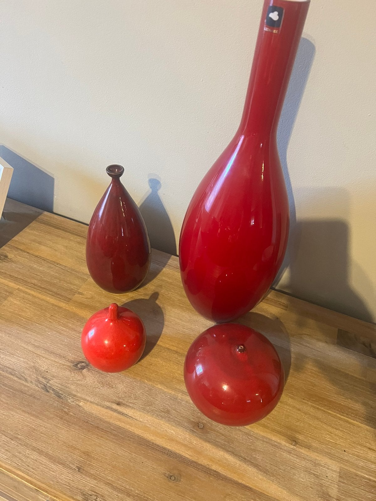 Ensemble de vases rouge, Maison & Meubles, Accessoires pour la Maison | Vases, Enlèvement, Comme neuf, Rouge