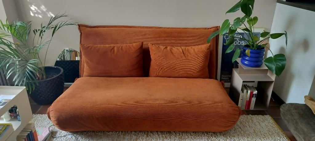 zetel, Huis en Inrichting, Zetels | Zetels, Gebruikt, Rechte bank, Tweepersoons, Stof, Ophalen