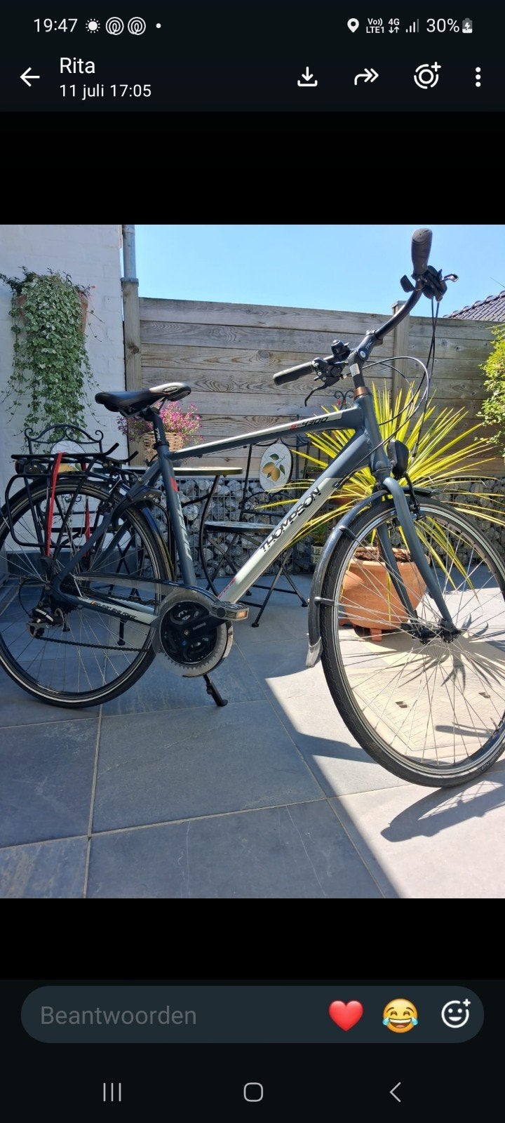 Zeer nette herenfiets Thompson, Vélos & Vélomoteurs, Vélos | Femmes | Vélos de sport & de randonnée, Enlèvement