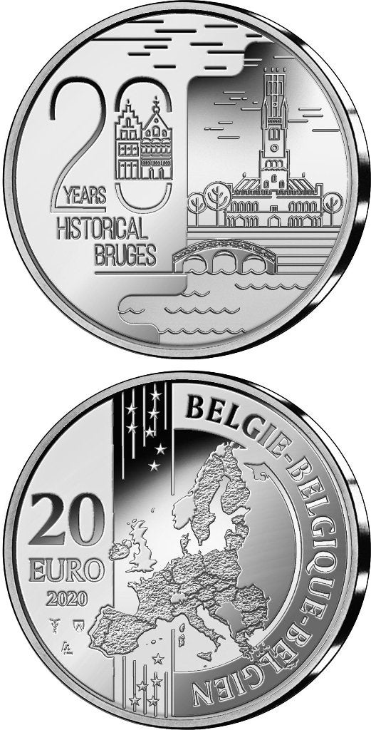 België: 20 euro 2020 - zilver - proof = morin, Verzenden, Zilver, Losse munt, Zilver