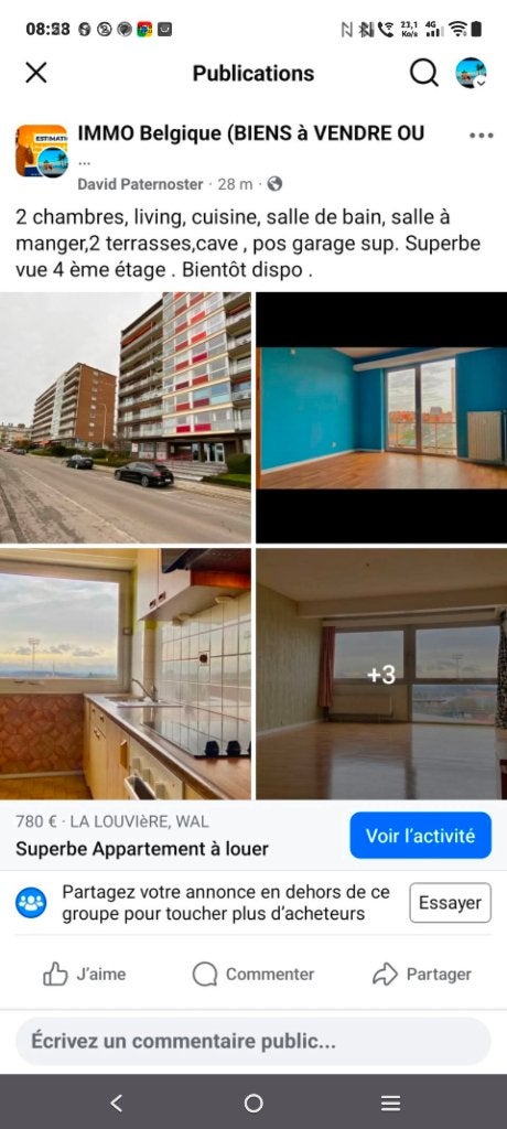 Appartement a vendre, Immo, 100 m², Province de Hainaut, Jusqu'à 200 m², 2 pièces