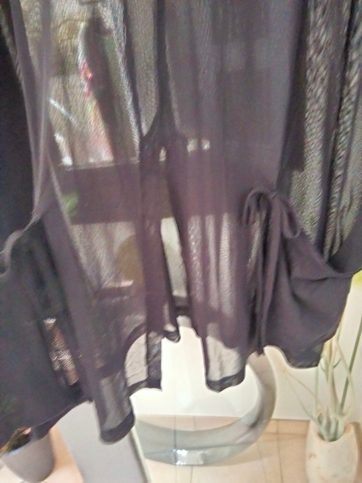 Doorschijnend zwarte tuniek/bloes.Oversized.Sandwich.Maat S., Ophalen of Verzenden, Maat 36 (S)