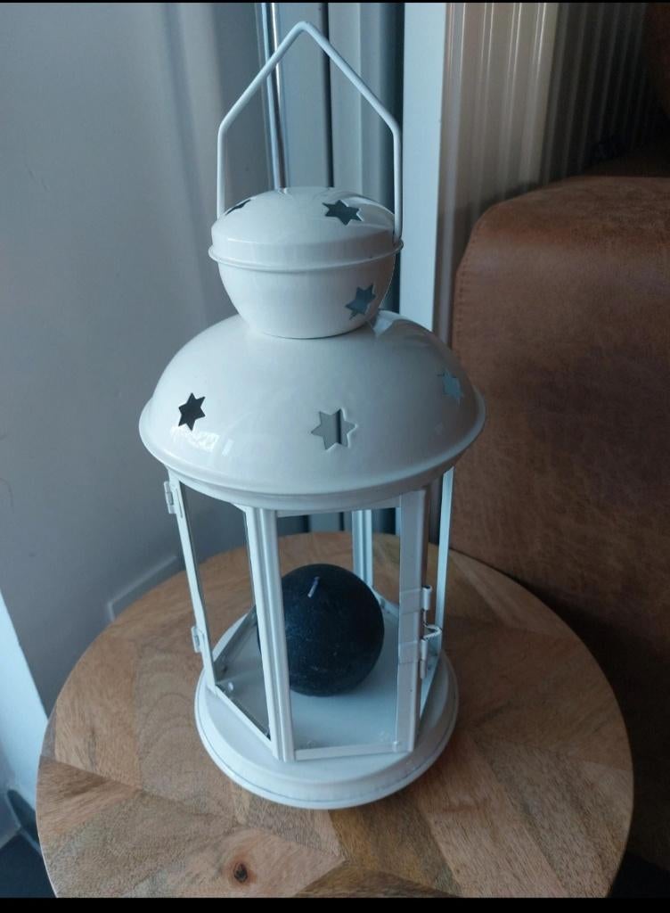 Lantaarn, Gebruikt, Wit, Ophalen of Verzenden, Metaal