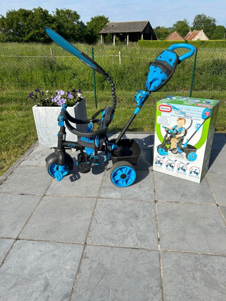 Tricycle évolutif "Little tikes" 4 en 1 - 9 à 36 mois, Vélos & Vélomoteurs, Enlèvement, Comme neuf, Tige de poussée