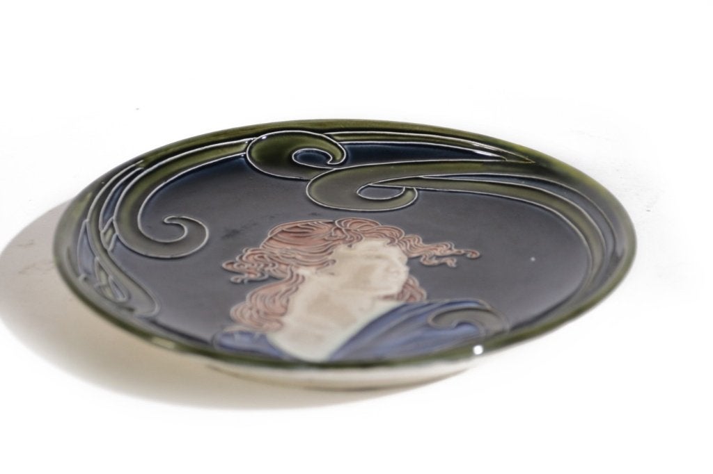 Frans majolica art nouveau wandbord - Jugendstil ca 1900, Ophalen