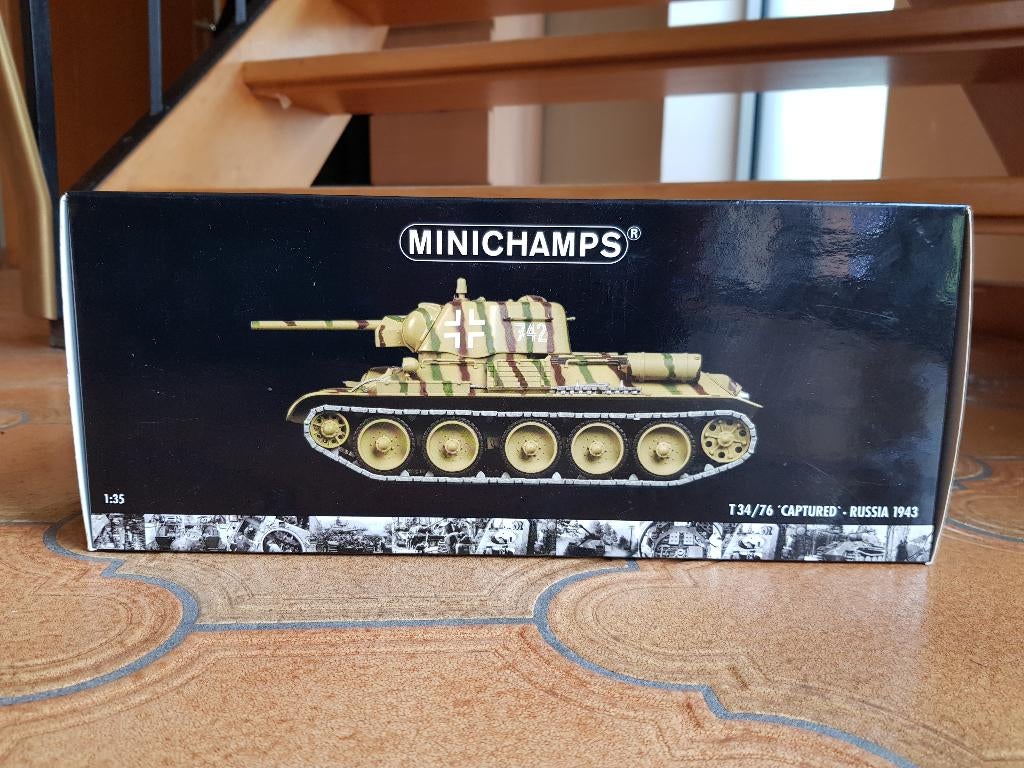 Minichamps 350020002 T34/76 Beutepanzer Russia 1943 1/35 MIB, Verzamelen, Verzenden, Landmacht, Miniatuur of Beeldje
