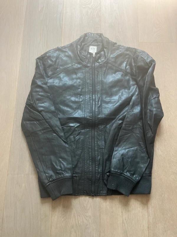 Blouson en cuir la halle noir taille M, Enlèvement ou Envoi, Porté, Taille 48/50 (M), Noir