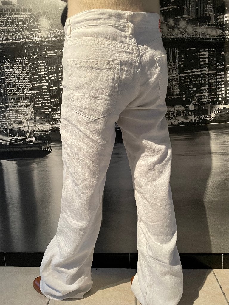prachtige witte linnen broek zomer Hugo Boss - Size 44/46, Kleding | Dames, Verzenden, Wit, Maat 42/44 (L), Zo goed als nieuw