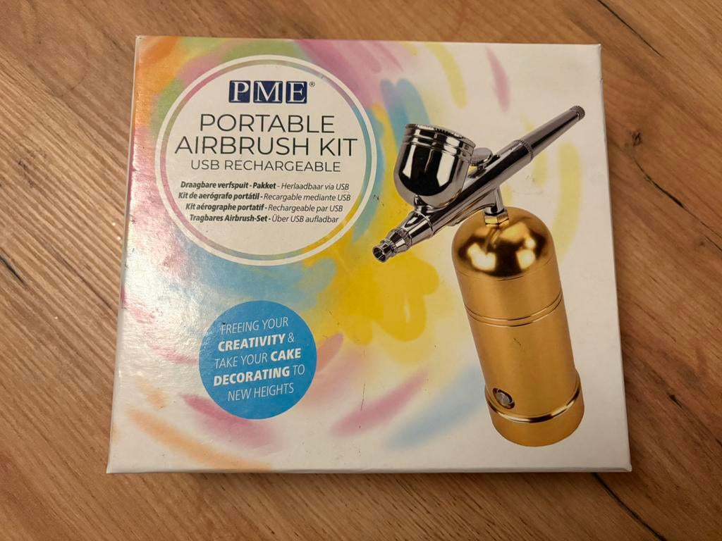 PME Oplaadbare Airbrush voor voeding, Enlèvement ou Envoi, Comme neuf, Gâteaux et Tartes