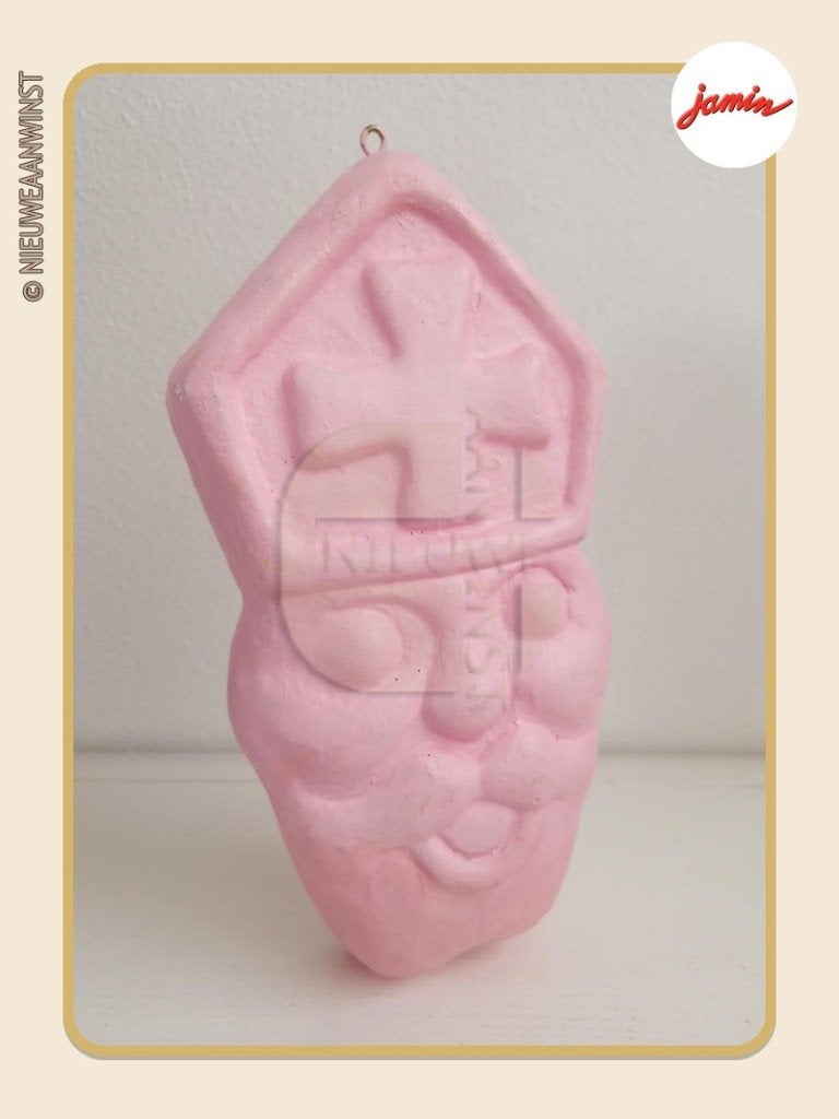 Nostalgisch roze Jamin XXL schuimpje Sinterklaas - 25cm, Envoi, Comme neuf