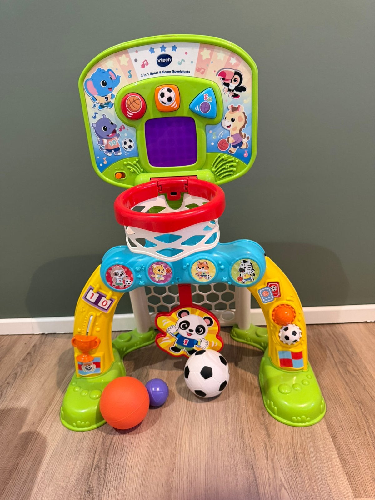 Vtech voetbal/basketbal doel inclusief 3 ballen, Kinderen en Baby's, Speelgoed | Vtech, Ophalen, Zo goed als nieuw