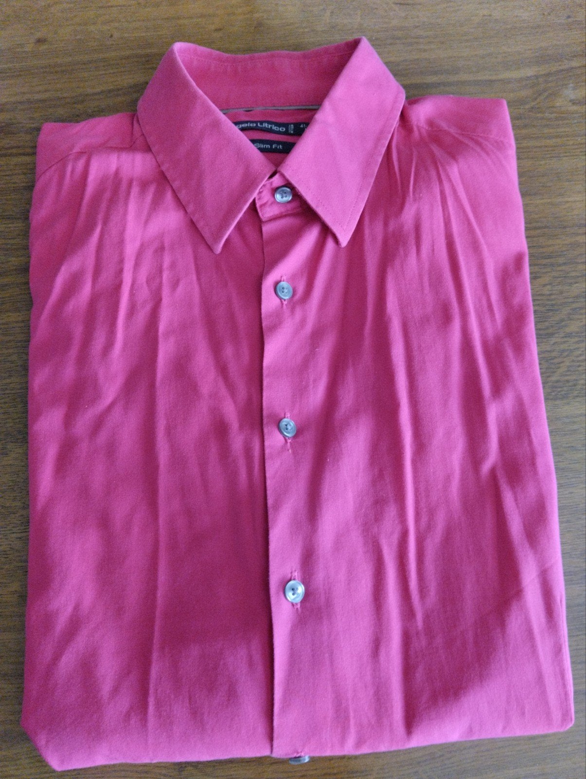 heren hemd rose lange mouwen slim fit,maat L, Ophalen of Verzenden, Roze