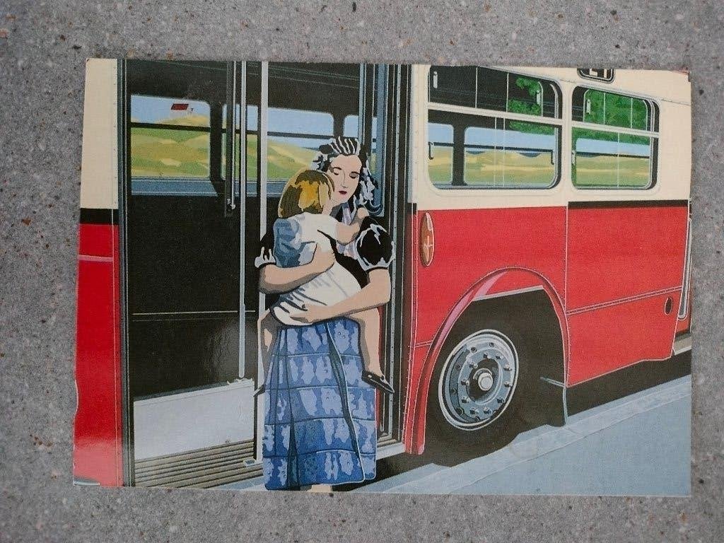 postkaart vintage autobus openbaar vervoer 1983, Ophalen of Verzenden, Zo goed als nieuw, Bus of Metro, Kaart of Prent