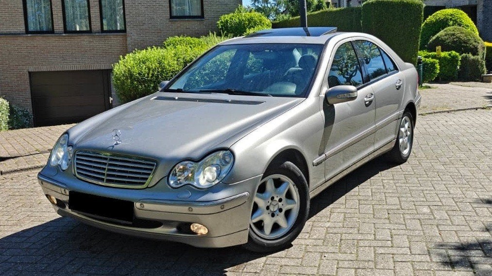 @ Mercedes C180 K 2003 Automaat 164Km Airco Euro 4 CT OK @, Auto's, Automaat, Zwart, 4 cilinders, 1796 cc