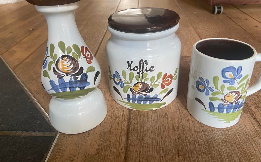 Pepermolen koffiepot en tas, Huis en Inrichting, Ophalen, Gebruikt