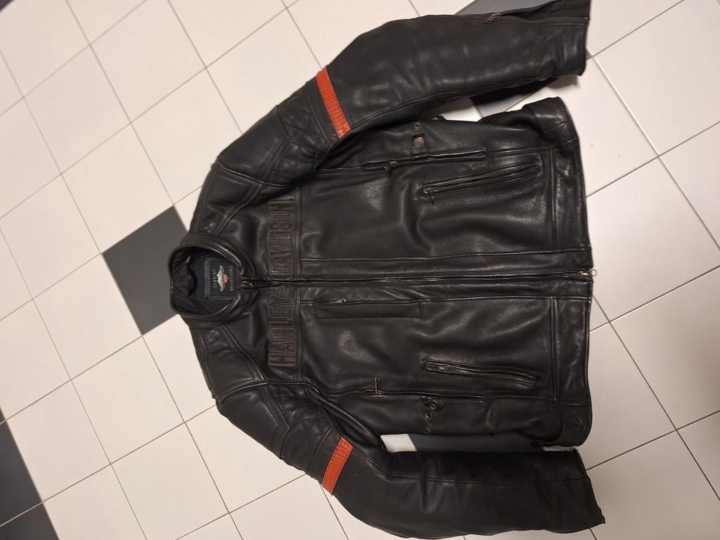 Originele lederen vest Harley Davidson maat XL, Kleding | Heren, Ophalen, Zwart, Maat 56/58 (XL), Zo goed als nieuw