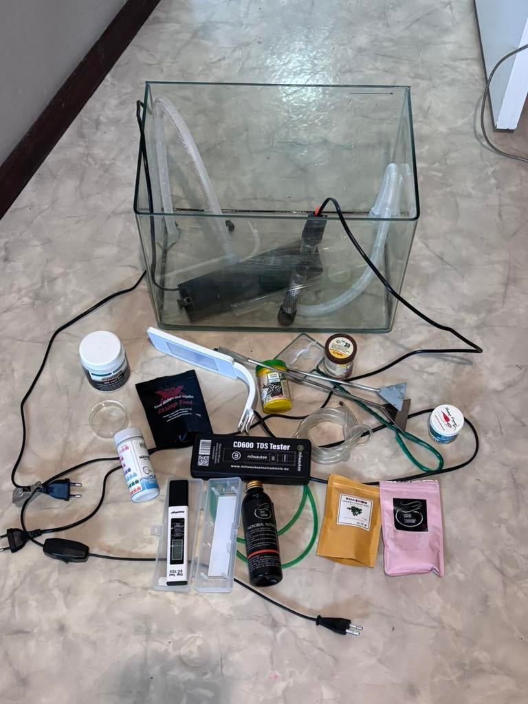 Compleet shrimp aquarium set + accessoires, Ophalen, Inclusief toebehoren, Gebruikt, Leeg aquarium