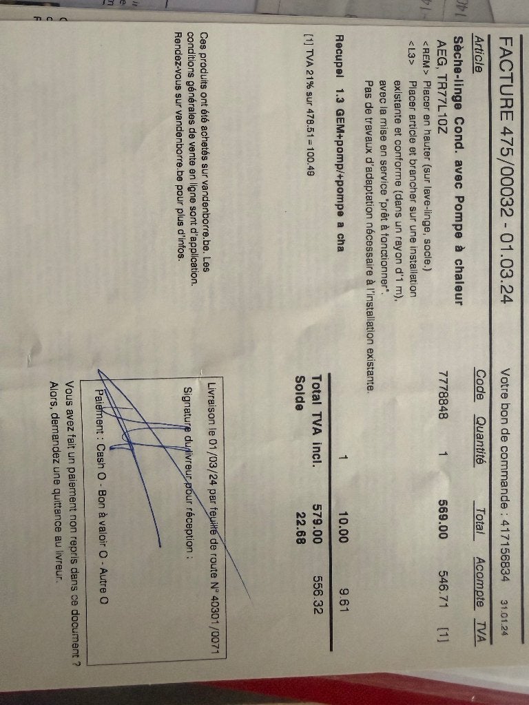 Sèche linge AEG, Electroménager, 6 à 8 kg, 85 à 90 cm, Chargeur frontal, Enlèvement
