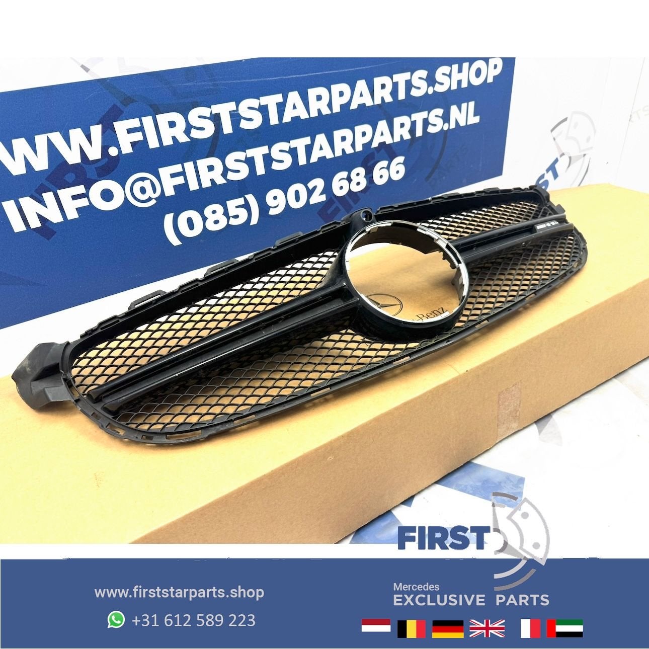 W205 C205 C63 AMG GRIL ZWART + LOGO A2058880223 Mercedes C K, Autos : Pièces & Accessoires, Utilisé, -, -, Enlèvement ou Envoi