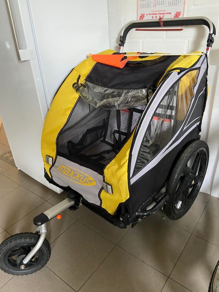 Fiets aanhangwagen voor 1-2 kinderen – stevig & praktisch, Ophalen, Zo goed als nieuw, Kinderkar