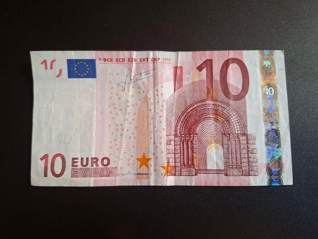 2002 Oostenrijk 10 euro oude serie Trichet code F007, Verzenden, Oostenrijk, 10 euro, Los biljet