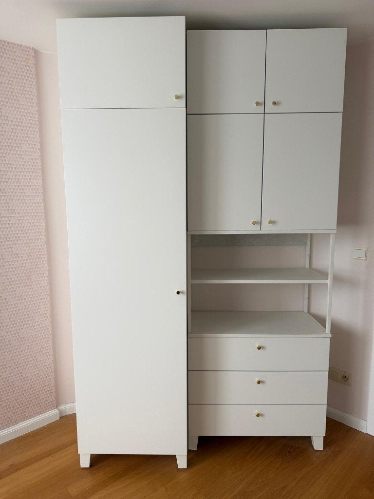 Garde robe Platsa, Maison & Meubles, Blanc, Comme neuf, Enlèvement, 200 cm ou plus