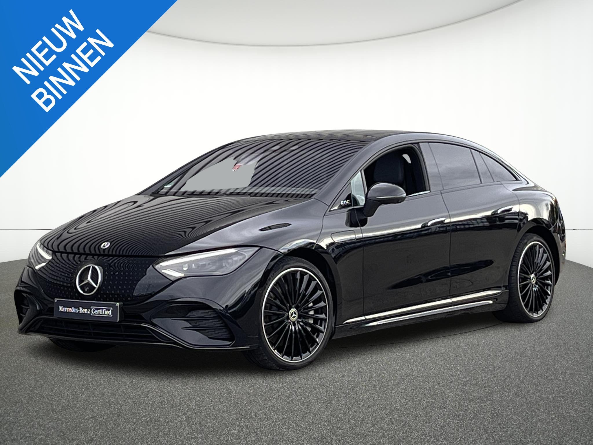 Mercedes-Benz EQE 350+ AMG Line + pano + burm, Automaat, Zwart, 96 kWh, EQE