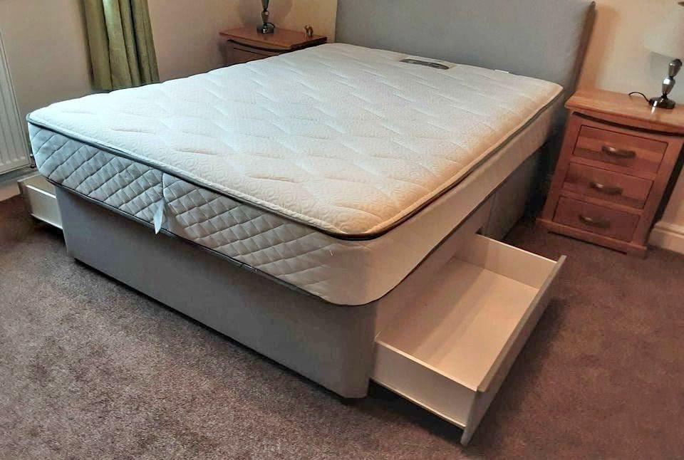 LUXE BOXSPRINGS & BEDDEN | Alle Maten & Modellen, Verzenden, 140 cm, 200 cm, Grijs