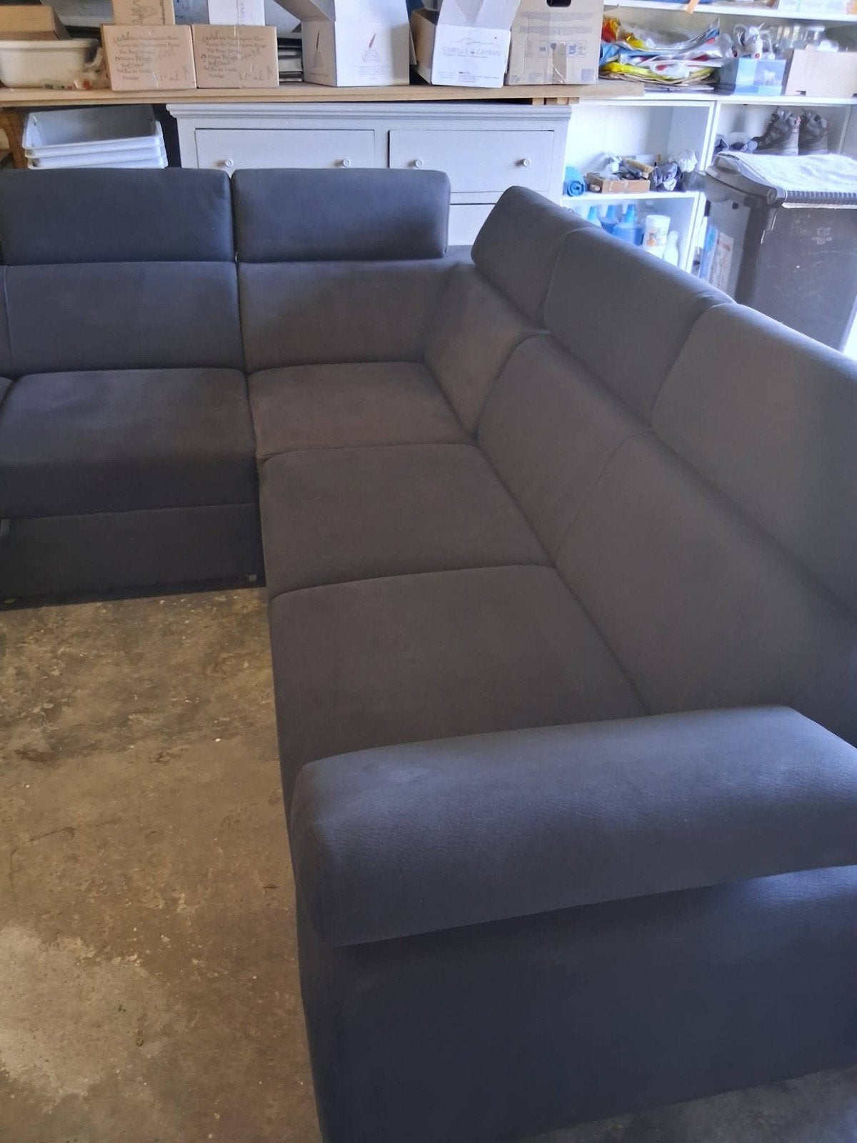 salon d'angle, Huis en Inrichting, Zetels | Complete zithoeken, Ophalen, Zo goed als nieuw, Stof, Microfibre
