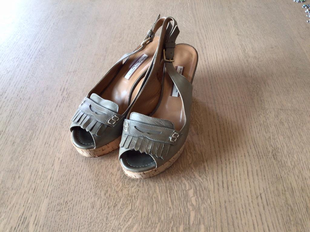 Sandales à plateforme, Enlèvement, Porté, Gris, Chaussures à haut talons