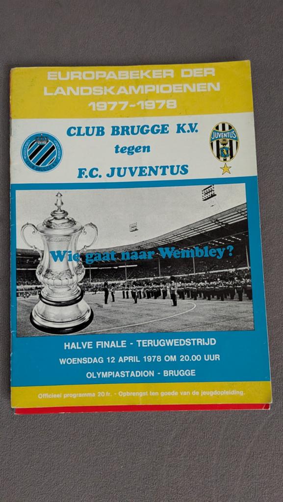 Programmaboekje Club Brugge - Juventus 12/04/1978, Verzamelen, Ophalen of Verzenden, Gebruikt, Boek of Tijdschrift