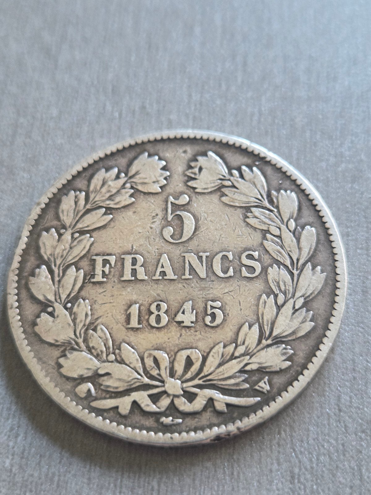 Zilveren Franse 5 francs 1845 W, Postzegels en Munten, Ophalen