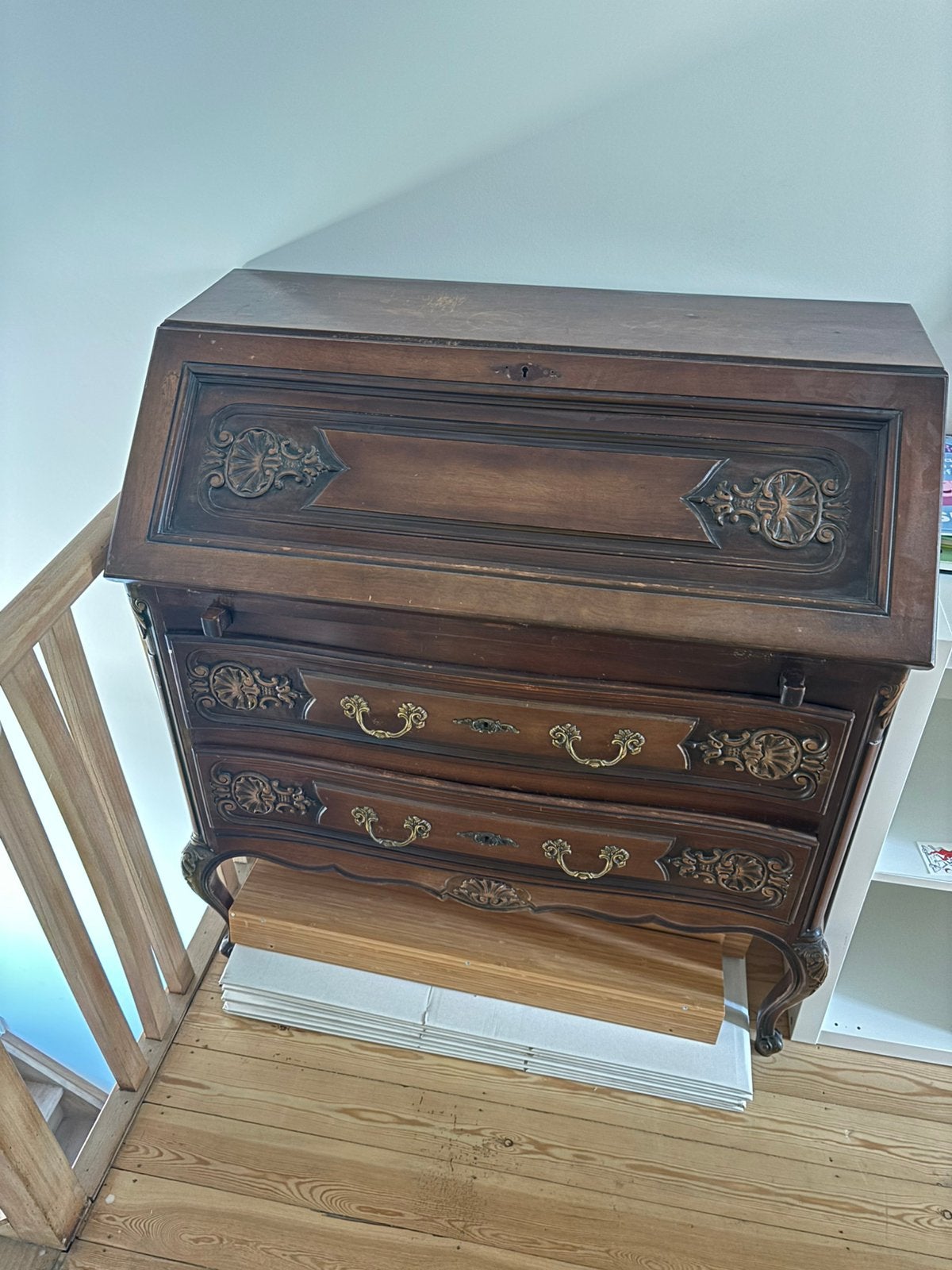 Antique secretaire met gebruiksporen, Huis en Inrichting, Kasten | Secretaires, Ophalen, Gebruikt