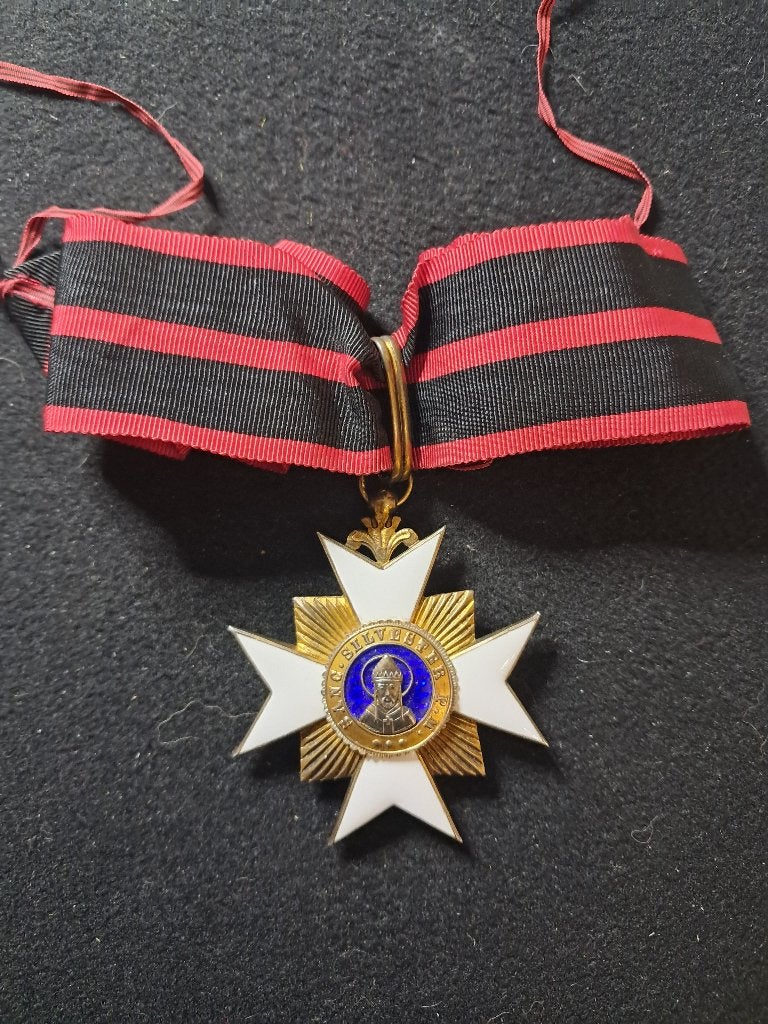 Commandeur ordre saint sylvestre, Verzamelen, Militaria | Algemeen, Ophalen of Verzenden, Overige soorten, Lintje, Medaille of Wings
