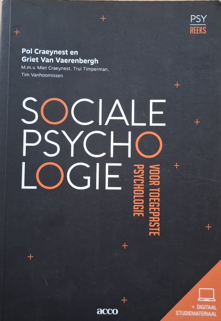 Sociale Psychologie, Livres, Psychologie, Psychologie sociale, Enlèvement, Utilisé, Pol Craeynest, Griet Van Vaerenbergh