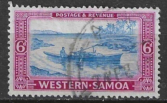 Samoa 1952 - Yvert 154 - Pêche au thon - 6 p. (ST), Envoi, Affranchi