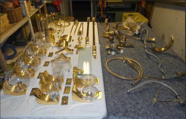 vintage badkameraccessoires verguld Luxus badkamer 1979, Ophalen, Gebruikt, Overige kleuren, Overige typen
