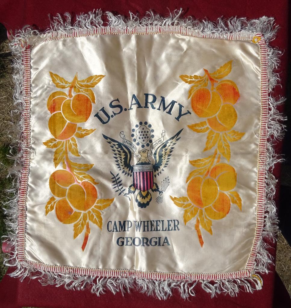 US Army sweetheart pillow case Camp Wheeler Georgia WW2, Ophalen of Verzenden, Landmacht, Overige typen