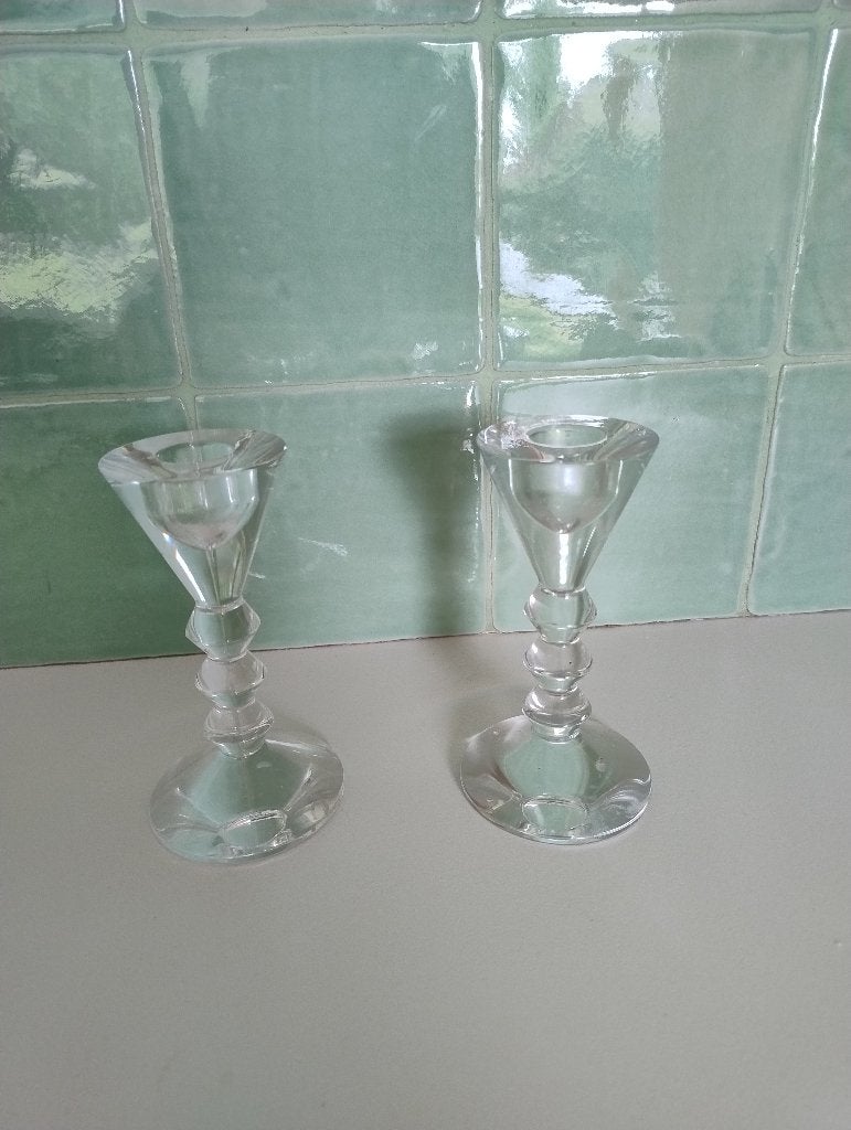 Kandelaars Baccarat kristal in originele verpakking, Antiek en Kunst, Ophalen
